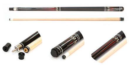 Кий / пул 2-pc "Classic Speed-1" (черный) с оплеткой ирландский лен