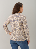 Блузка БЛ-22/экрю-орнаментголубой