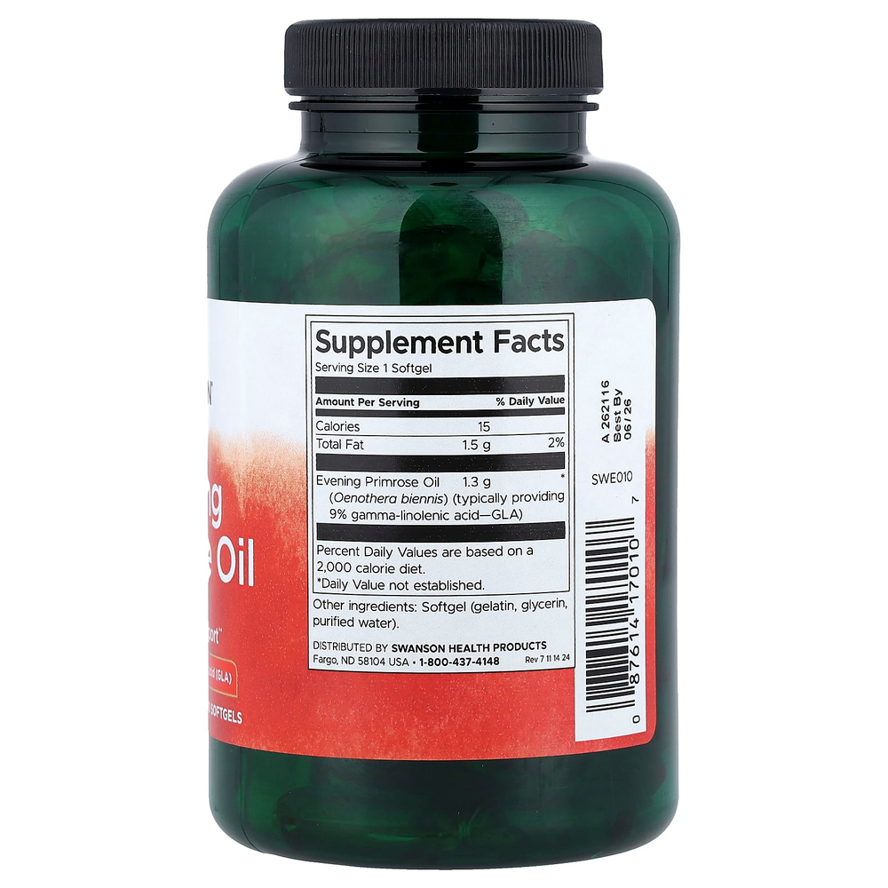 Swanson Vitamins, Масло примулы вечерней, 104 мг, 100 капсул