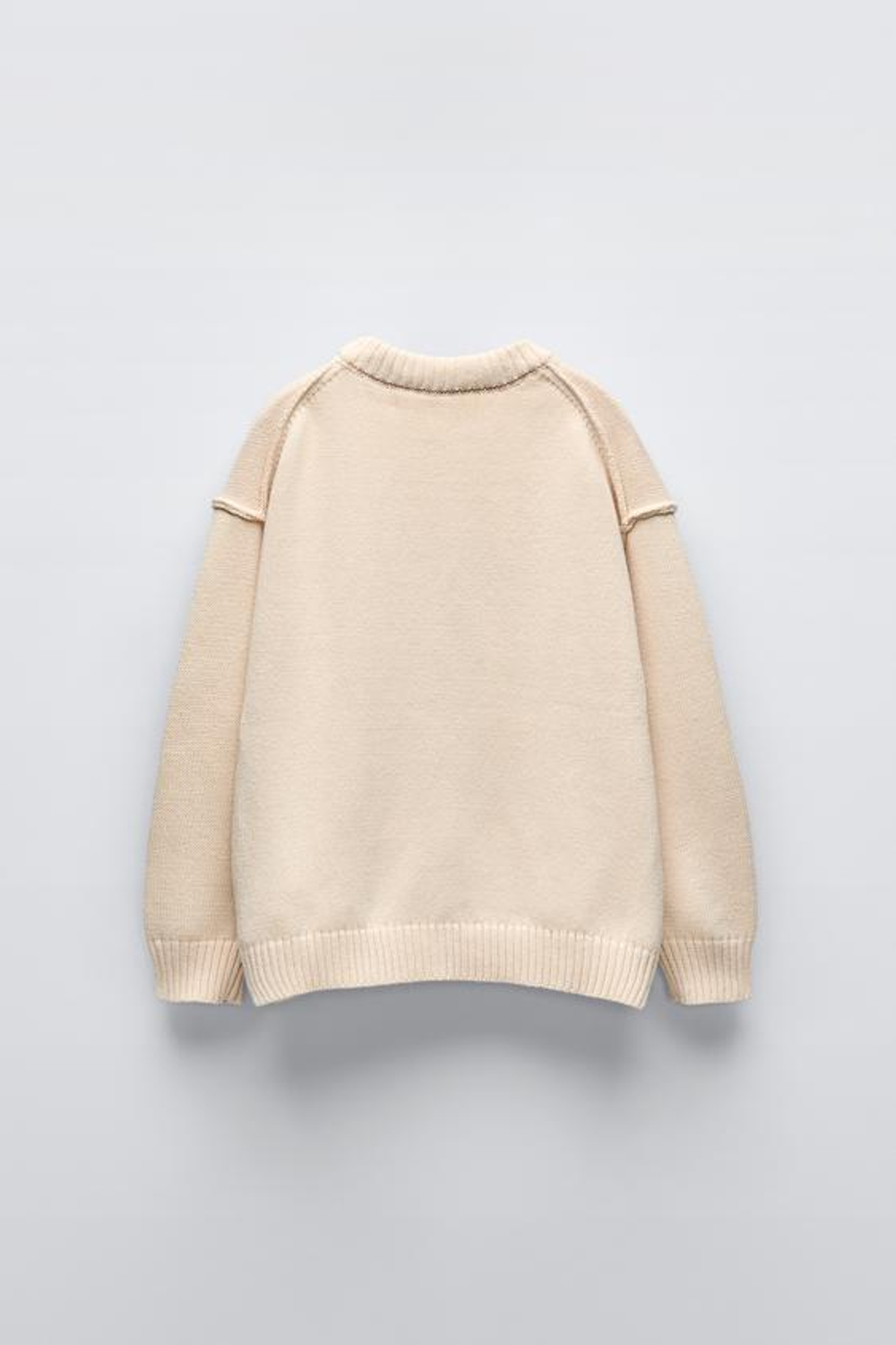 ZARA ТРИКОТАЖНЫЙ СВИТЕР, ЖЕЛТОВАТО-БЕЛЫЙ