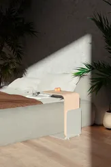 Журнальный столик Stolik 90, дуб беленый/белый