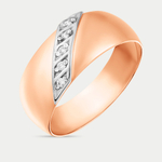 Кольцо для женщин из розового золота 585 пробы с фианитами (арт. 10356)