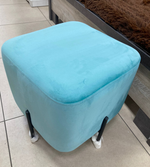 Пуфик Агат велюр берюза/черный