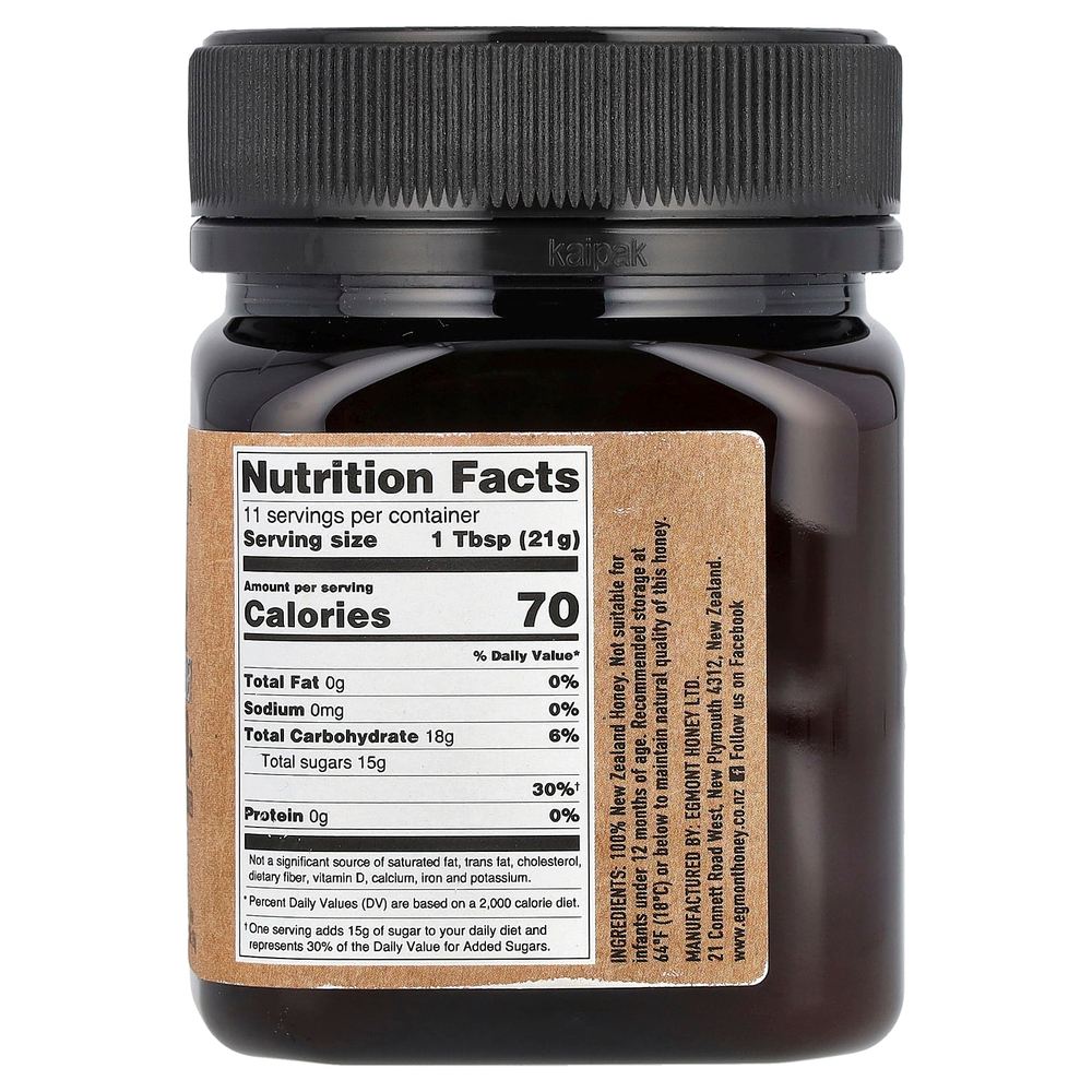 Egmont Honey, Разноцветный мед манука, необработанный и непастеризованный, MGO 100+, 250 г (8,82 унции)