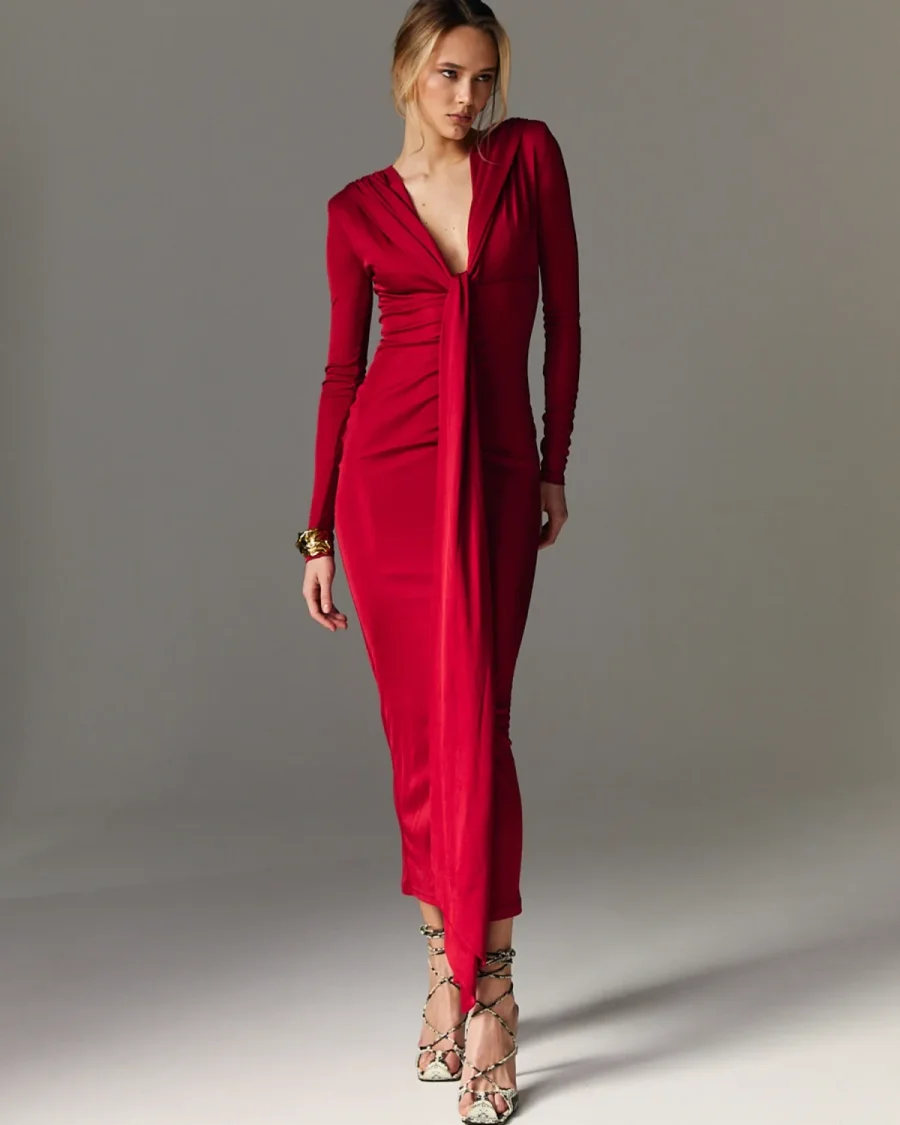 Платье Bilberry с узлом, Красный