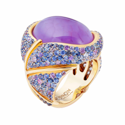 Кольцо с Халцедоном и Сапфирами, R0057-0/10