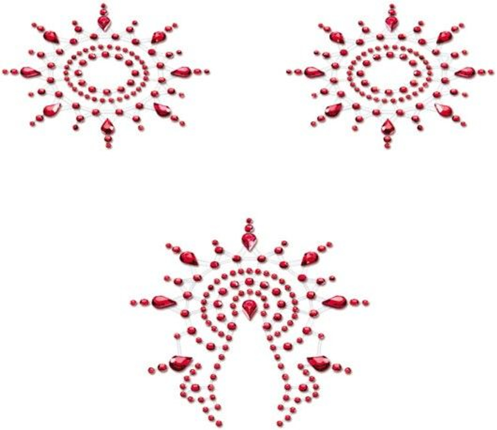 Набор наклеек из красных страз Petits Joujoux Gloria (Цвет: красный)