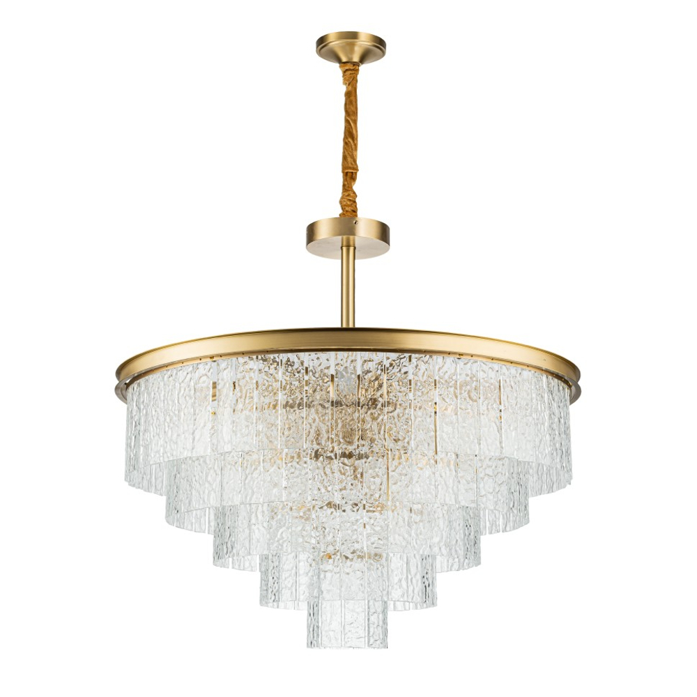 Подвесная люстра Belfast Harland 6308-8 BR CL Латунь / Стекло