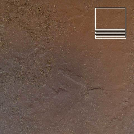 Paradyz Semir Beige - Ступень простая структурная с насечками 300x300x8,5