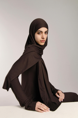 Хиджаб двухслойный Молик коричневый