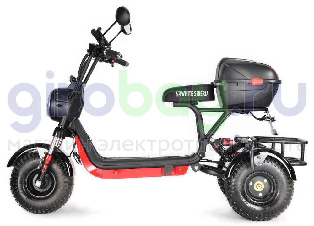 Электроскутер WHITE SIBERIA TRIKE MINI 1500W - Черный фото 2 фото №4
