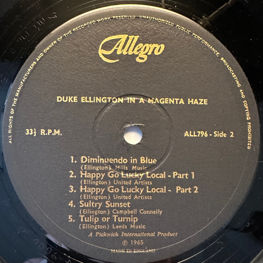 Duke Ellington - In A Magenta Haze (Англия 1965г.)