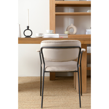 Стул Bergenson Bjorn Eirill, велюр, серо-бежевый