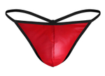 Красные трусы-стринги с черной окантовкой (Размер: S) (Цвет: красный)