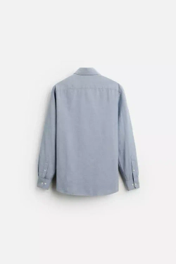 ZARА РУБАШКА ИЗ ТВИЛА В ПОЛОСКУ, СИНИЙ