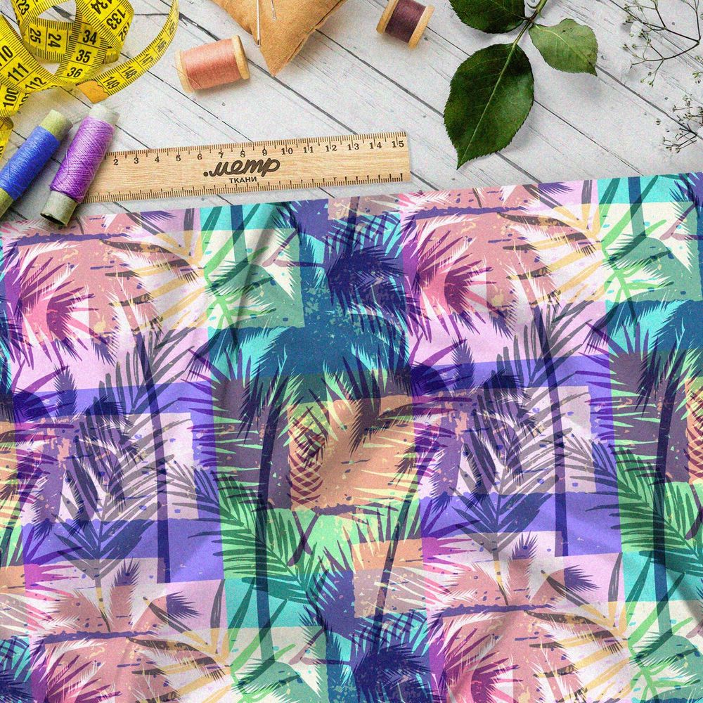 Ткань поплин пальмы под квадратными фильтрами