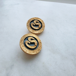 Клипсы St John в черной эмали