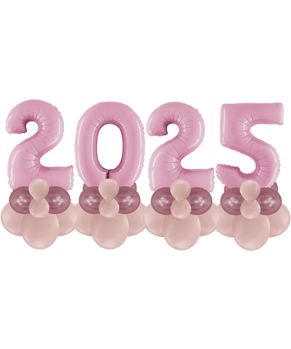 Стойки из цифр "2025 в нежно-розовом цвете" 102 см 4 шт