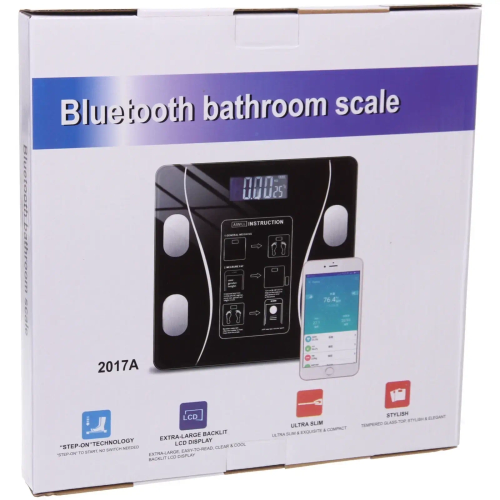 Весы напольные электронные «SMART - Style» 28*28*0,5 см, bluetooth (работает от 2хААА), Белый