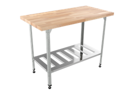 Стол кондитерский "Профи" СКПР, полка решетка, береза, 1800х600х860 мм, без борта