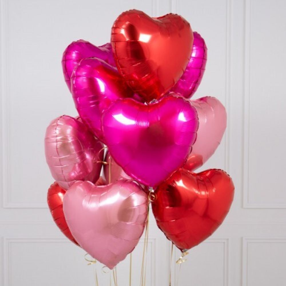 Букет шаров «Фольгированные Красно-Розовые Сердца»