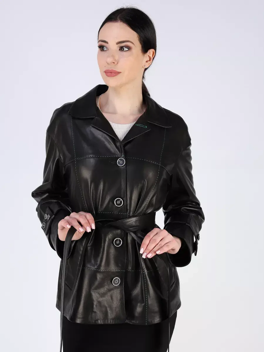 Кожаная куртка демисезонная рубашка
