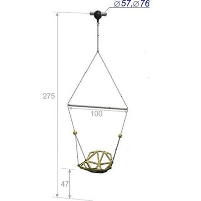 Качели-дангл высотой 300 см, диаметр крепления на трубу 76 мм