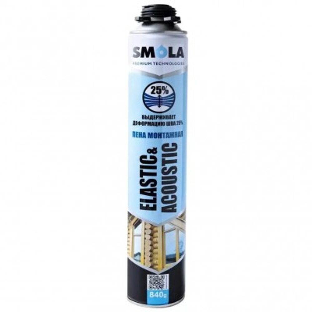 Профессиональная всесезонная монтажная пена Elastic&Acoustic Smola