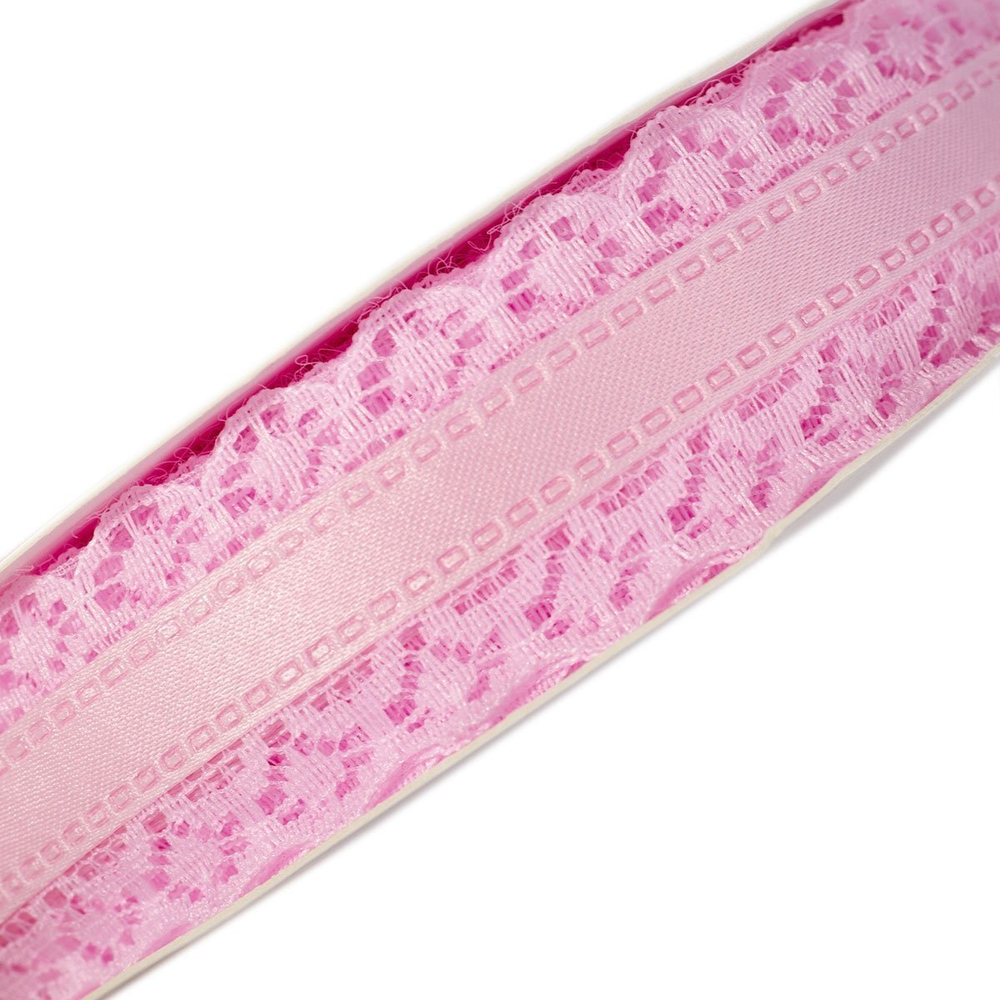 Декоративная лента капроновая ажурная для декора и флористики, 3 см, намотка 25 ярдов, розовый