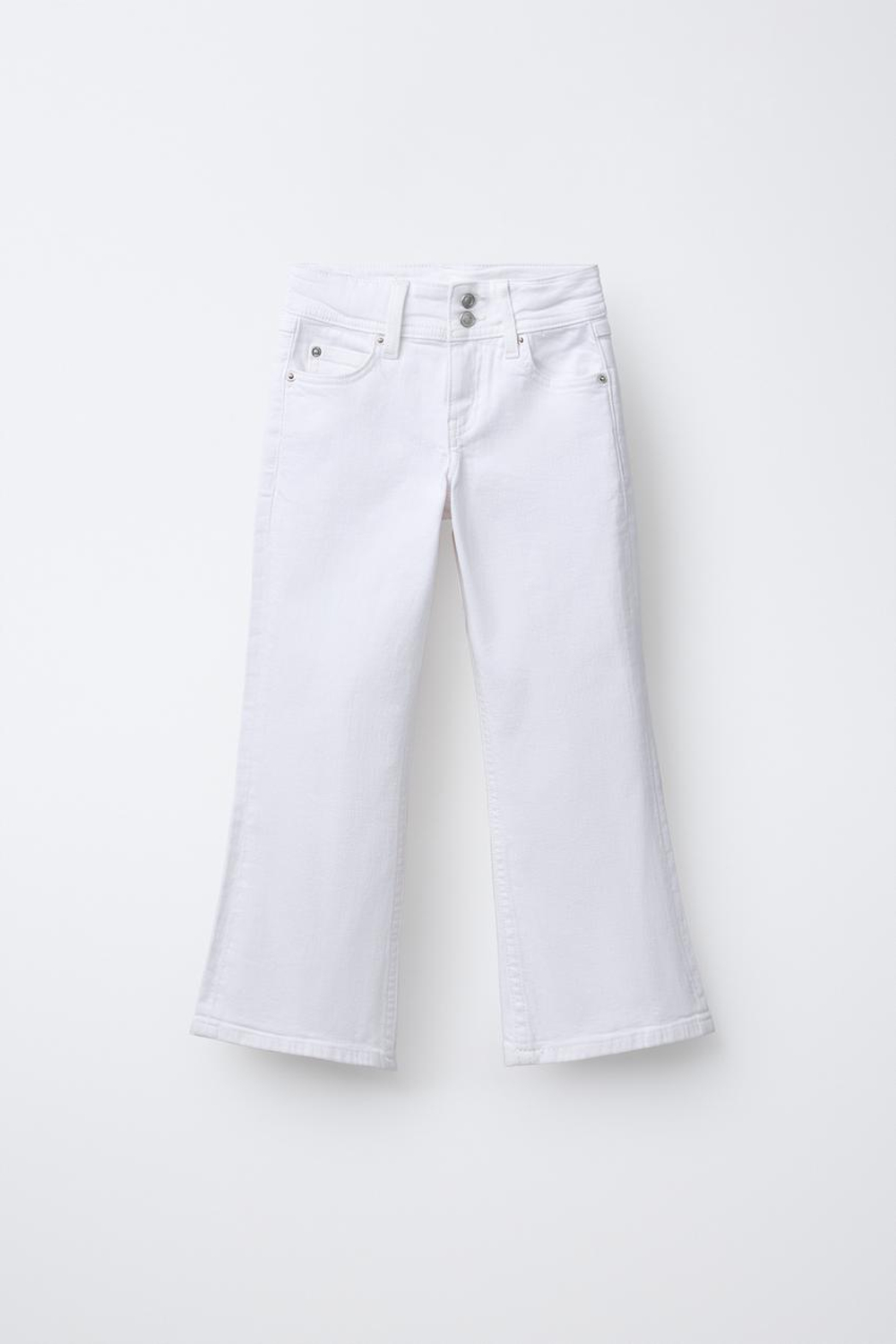 ZARA ДЖИНСЫ FLARE С ДВОЙНОЙ ПУГОВИЦЕЙ, БЕЛЫЙ