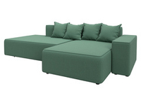 Диван угловой Лига-079 угол правый РОГОЖКА Амур 11 зеленый