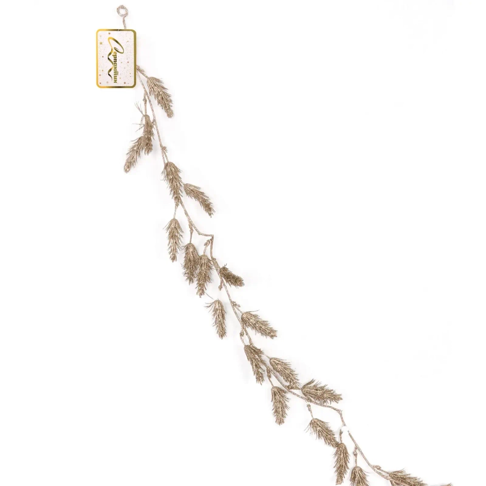 Украшение новогоднее «Сияющая хвоя» 1,80 м, Шампань