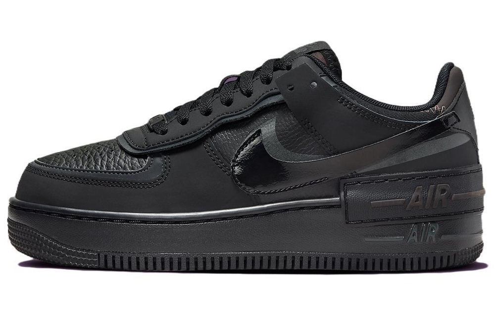 Кроссовки Nike Air Force 1 Shadow "Triple Black" (Женская размерная сетка)