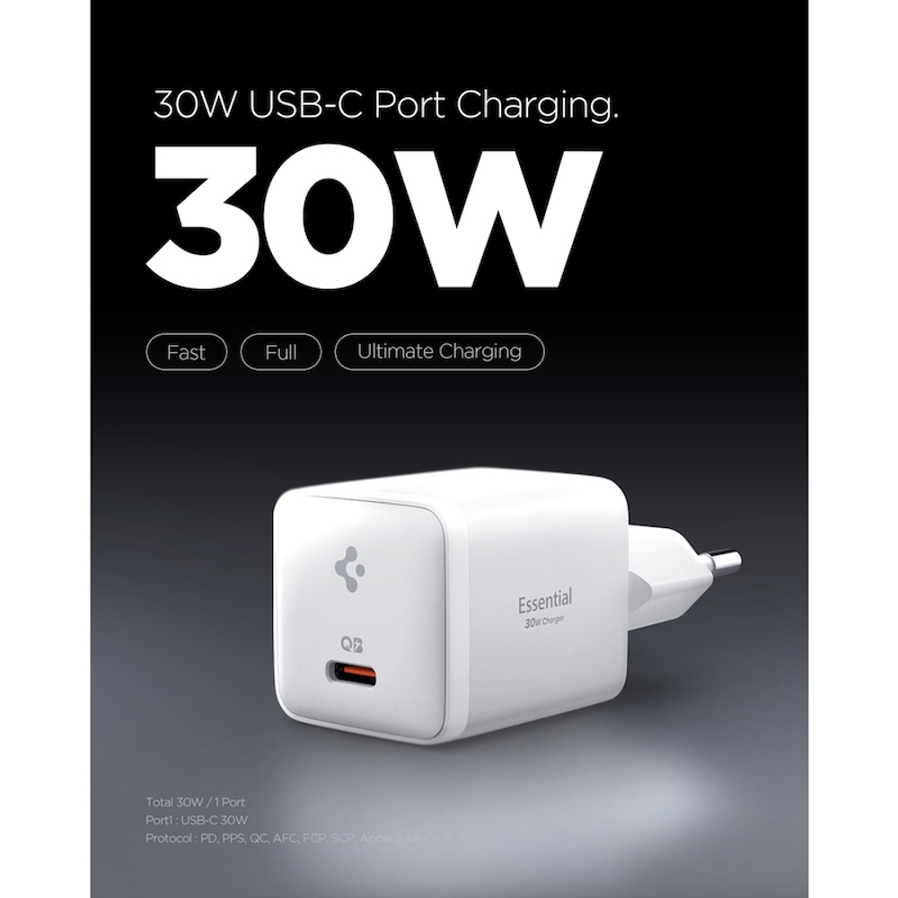 Блок питания Spigen 30W Wall Charger EE301EU, all white