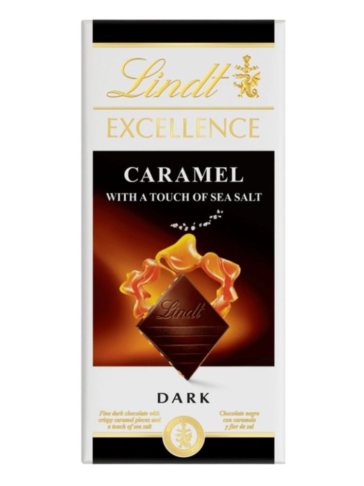 Тёмный шоколад Lindt с соленой карамелью 100 г x 4 шт