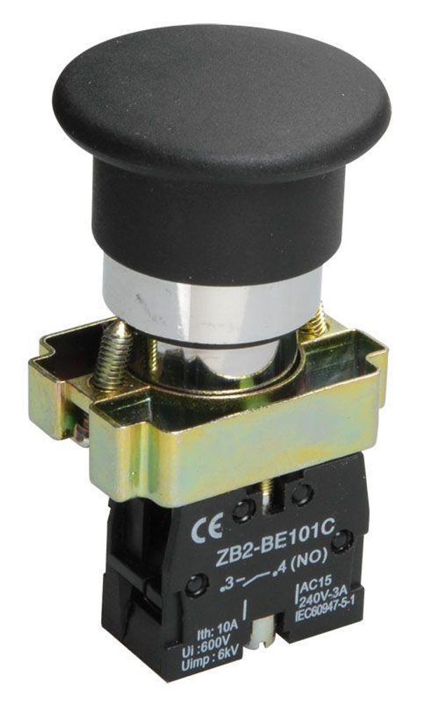 Кнопка управления &quot;Грибок&quot; LAY5-BC21 1з черн. IEK BBG70-BC-K02