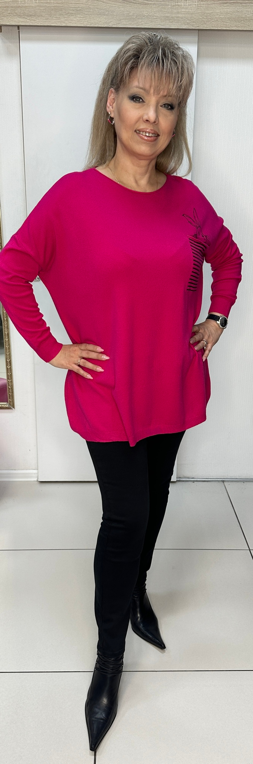 Джемпер-туника с "зайчиком" в кармашке