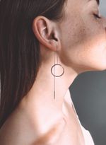 Серьги-протяжки с кольцом 20 мм