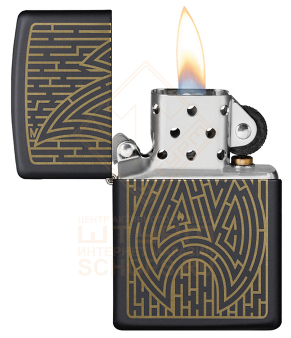 Зажигалка Zippo 49597 Maze Design, Black Matte