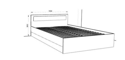 ДУЭТ-ЛЮКС кровать-1400 Дуб Сонома