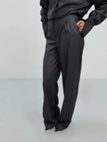 Брюки палаццо в полоску, Серые