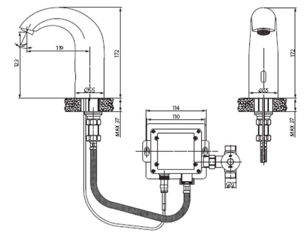 Смеситель Lemark Project LM4652CE для раковины бесконтактный (сенсорный)