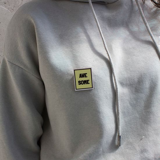 Значок деревянный (брошь)  Awesome. Fire Pin