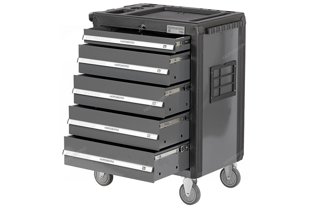 NORDBERG (T5N(G)) Тележка инструментальная 5 полок, серая