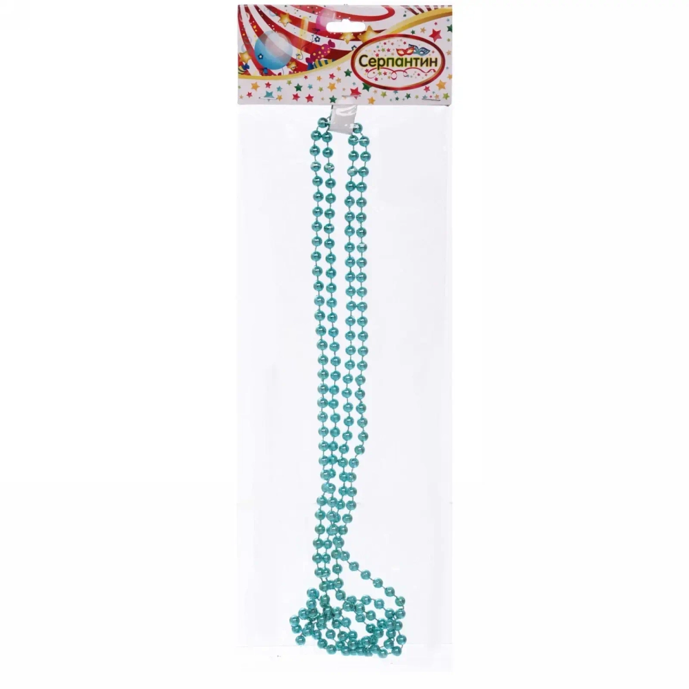 Бусы на ёлку 1,5м «Шарики» d-6мм, Голубой