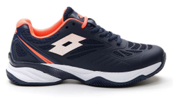Женские Кроссовки теннисные Lotto Superrapida 200 II PRT W - navy blue/all white/coral fluo