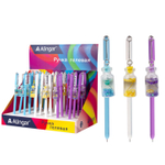 Ручка гелевая Alingar "Флакончик", 0,5 мм, синяя, игольчатый наконечник, круглый цветной пластиковый корпус, карт. уп.