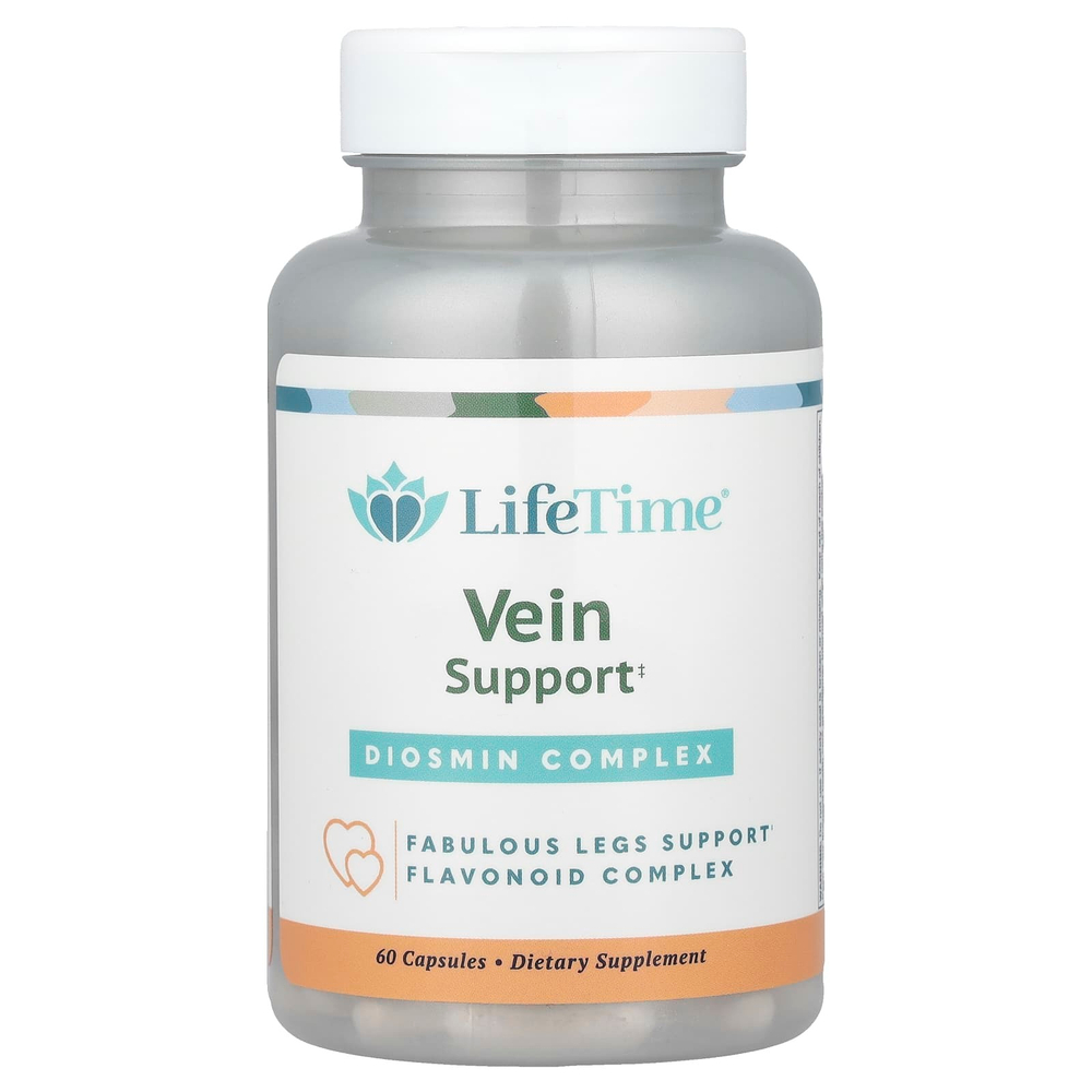 LifeTime Vitamins, Vein Support, комплекс с диосмином, 60 капсул