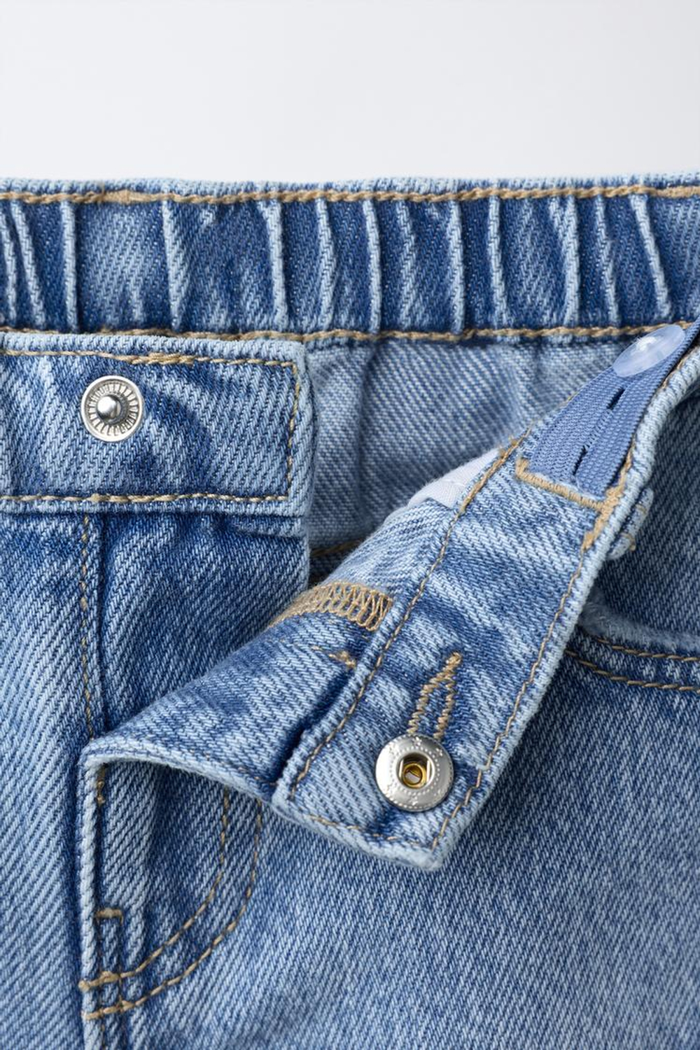 ZARA ДЖИНСЫ WIDE LEG С ЦВЕТОЧНЫМ УЗОРОМ, СИНИЙ