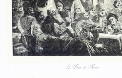 Домашний ужин (Le Dîner de Hoces). Россия. XIX век. Резцовая гравюра. 68 х 57.